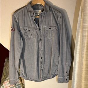 Aeropostale Y2K Chambray Long Sleeve‎ Button Orig Brand Shirt M